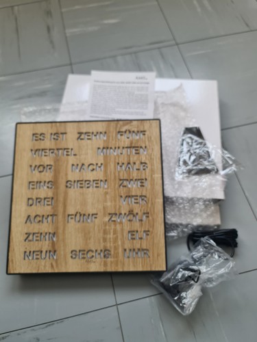 Ams wort uhr holzoptik wand - ams,