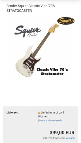 Fender classic vibe s - vibe, 70‘s