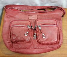 AXEL DAVID ECHT-LEDER-TASCHE ROTE SHOPPER SCHULTER-/ UMHÄNGETASCHE VIELE FÄCHER
