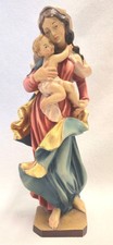 Tiroler Holzschnitzerei Madonna mit Kind Farbig 26 cm Tirol neuwertig um 1970
