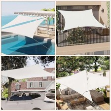 Sonnensegel, Sonnenschutz, PES, Wasserabweisend, Polyester, 95% UV Schutz, Creme