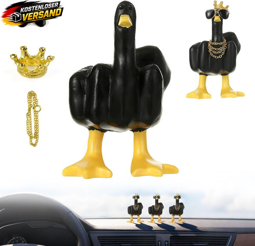 Mittelfinger ente deko auto - ente,