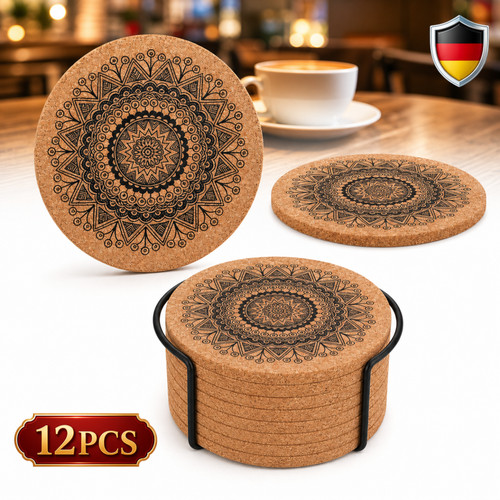 Glasuntersetzer mandala muster - glasuntersetzer, mandala-muster