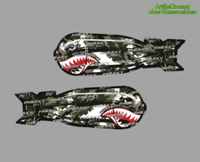 2x Bombe Aufkleber 85mm Hai Sticker Oldschool Hotrod USA V8 Auto Retro Kult V2