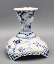 Royal Copenhagen Porzellan Kerzenhalter Musselmalet Vollspitze blue fluted, blau