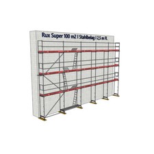 Gebrauchtes Fassadengerüst 100 m², Rux Super 65, Feldlänge 2,5 m Stahl-Belag