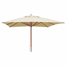Gastronomie Holz-Sonnenschirm HWC-C57, Marktschirm, 4x4m Seilzug creme