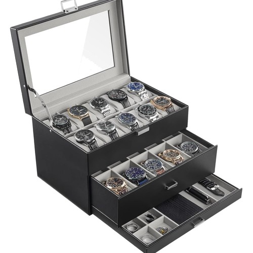 Uhrenbox ebenen schwarz - 3,