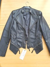Damen Kunstlederjacke Schwarz Größe XXL Bikerjacke Motorradjacke