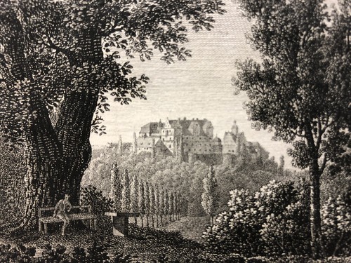 Kupferstich schloss eisenbach - schloss,