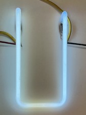 Funktionierender Vintage Leuchtbuchstabe U, 1970, Neon, Leuchtschrift, Buchstabe