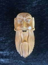 Wandmaske Holzmaske Holz Gesicht Herrengesicht Asiatika Handgeschnitzt Vintage
