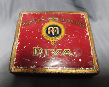 alte Blechdose DIVA High Class Cigarettes  Manoli Berlin Cigaretten Dose