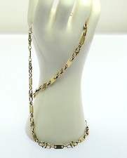 Hals Kette 14 kt 14k 585 er Gelb Gold im Plättchen / Steigbügel Design L. 52 cm