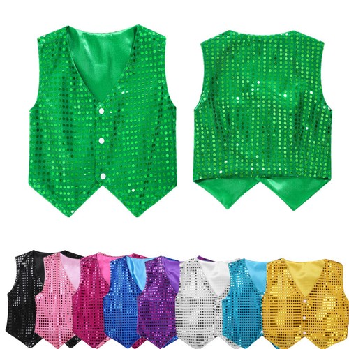 Jungen pailletten weste - de,