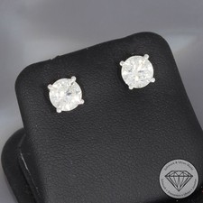 Wert 13650 € Solitär Brillant Ohrstecker (2,40 carat) 585 14 Karat Weiß Gold