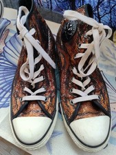 Converse Chucks HI Damen Mädchen Turnschuhe Tiger US 6 Gr. 39 Pailletten Braun 