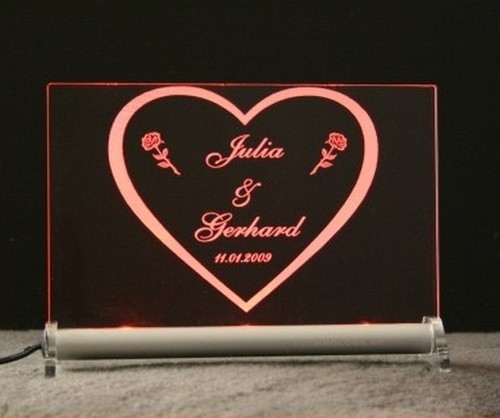 Herz rosen led - led, schild