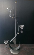 formano Kerzenständer, Metall Messing Glas, 95 cm hoch
