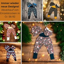 Weihnachts Outfit 3-teilig handmade Pumphose Jersey, Mütze, vers Designs, Größen