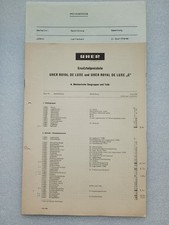 Uher Royal De Luxe und  Royal De Luxe "C"  Tonbandmaschine Ersatzteilpreisliste