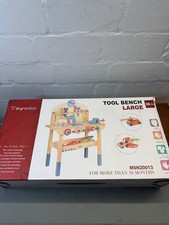 Neuwertig: Medoga Werkbank für Kinder, Spielzeug-Werkbank aus Holz, Werkzeugen