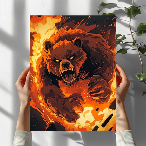 Brennender bär premium poster - bär,