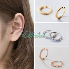 Echt 925 Sterling Silber * Ohrschmuck Ohrklemme Ohrclip Ear Cuff * Strass Schmal