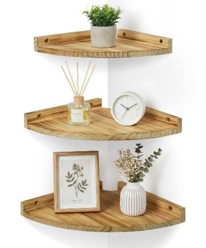 Eckregal aus holz set - eckregal, mit