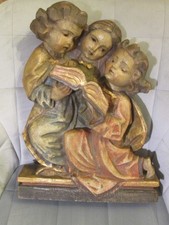 altes Wandrelief Engel Relief geschnitzt Wandschmuck 42 cm