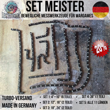 Tabletop Bewegliche Wargame-Messwerkzeuge – 6 Set-Optionen – Made in Germany