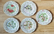 5 Porzellan Durchbruch Sammelteller von Schumann Arzberg Bavaria. Ø 19 cm. 