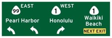 XXL US Strassenschild Waikiki