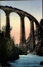 Ak Albulabahn, Landwasserviadukt, Schmalspurbahn - 4894745