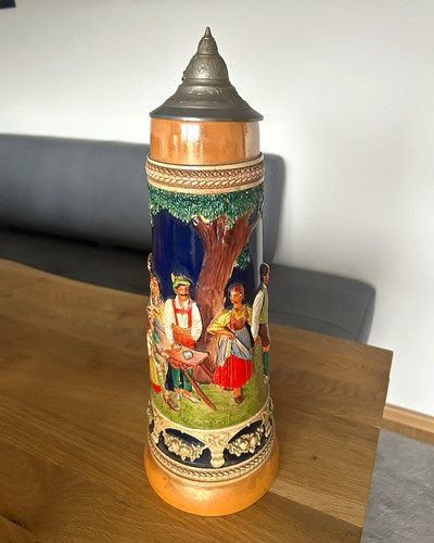 Steingut bierkrug mit - bierkrug,