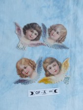 4 x Engel,   L&B 2980, alte Glanzbilder Oblaten Scraps, Prägedruck, OF-A680