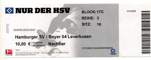 Ticket hamburger bayer - sv,