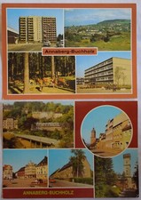 2 AK Annaberg-Buchholz, u.a. Markt, Pöhlberg, Friedrich-Engels-Platz, Wildgehege
