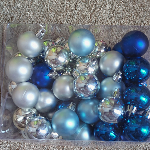 Christbaumkugeln blau silber - , blau/silber