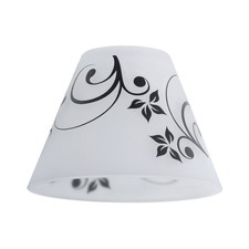 Paulmann Lampenschirm DecoSystems Kegi Schwarz/Weiß Glas max. 50W Floral