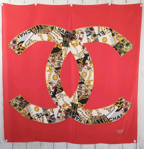 Chanel seidentuch rot groß - rot, cc