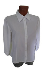 C&A Bluse L 42 klassische Hemdbluse weiß 3/4-Arm Damenhemd Damen