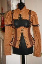 Korsett Gothic Restyle Steampunk Mieder Kunst Leder Korsett + Jacke dazu