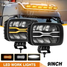 9'' LED Zusatzscheinwerfer Weiß/Gelb Dynamische DRL für LKW Scania DAF MAN Volvo