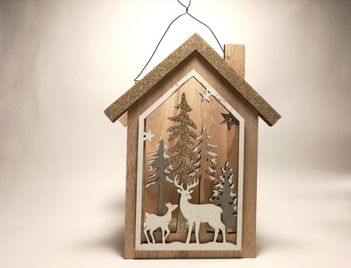 Laterne holz mit - mit, hirsch