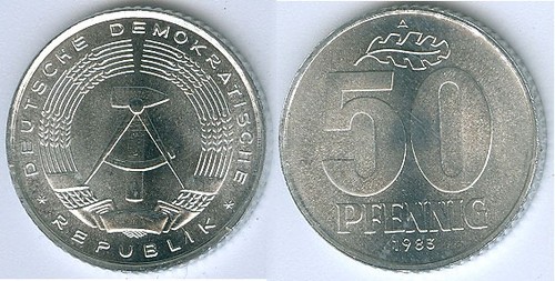 Ddr pfennig stempelglanz - ddr, 50