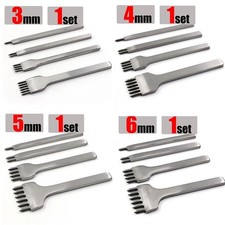 4X 3/4/5/6mm Lederhandwerksprägestanzer Stichmeißel und Punzierwerkzeug