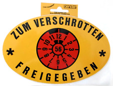 Auto-Aufkleber Zum Verschrotten freigegeben TÜV abgelaufen Schrottkarre Fun 80er