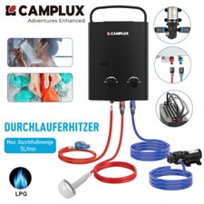 CAMPLUX 5L Campingdusche GasDurchlauferhitzer Wasserboiler & 12V Wasserpumpe kit