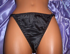 Sündhaftes Glanz Seiden Höschen Gr. L schwarz Seidenslip Tanga Slip Panty (#36